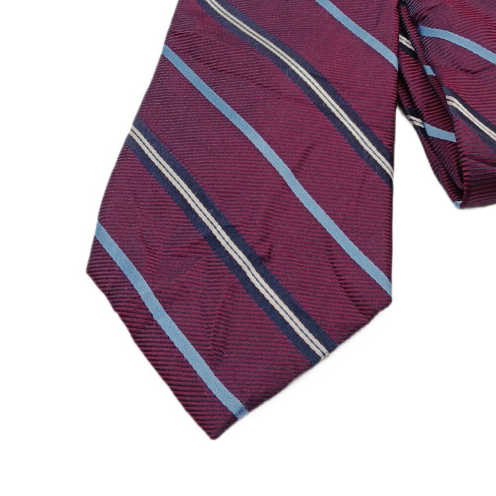 Club Room Silk Tie Men’s 62.5” Purple Stripe Iridescent Preppy Academia Classic
